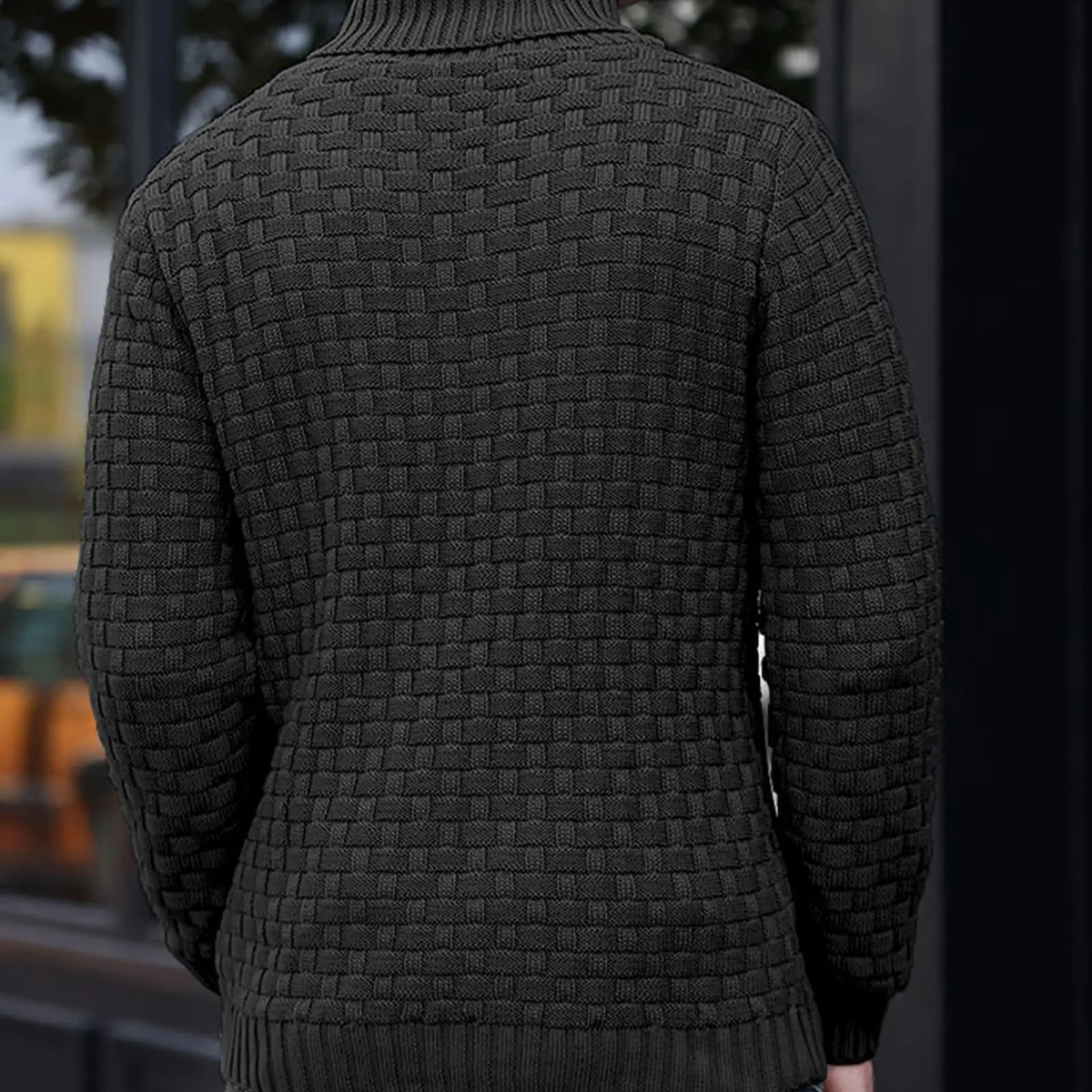 Men's Textured Knit Winter Sweater