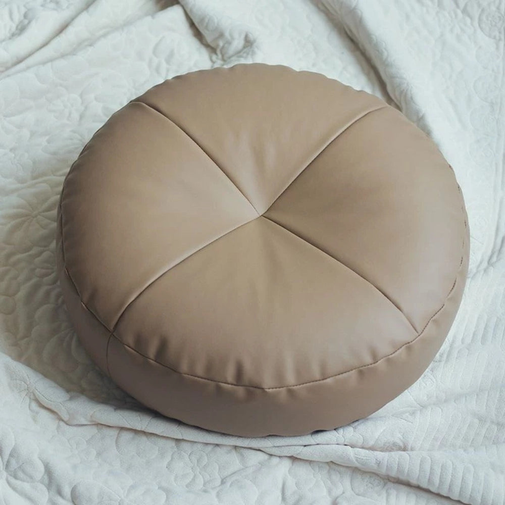 Japanese Style Nappa Leather Cushion Minimalist Comfort