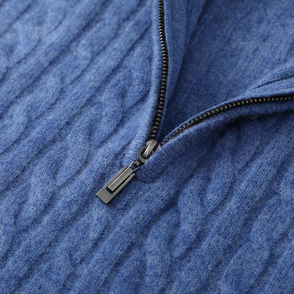 Men's Mock Neck Knit Sweater Warm Half Zip
