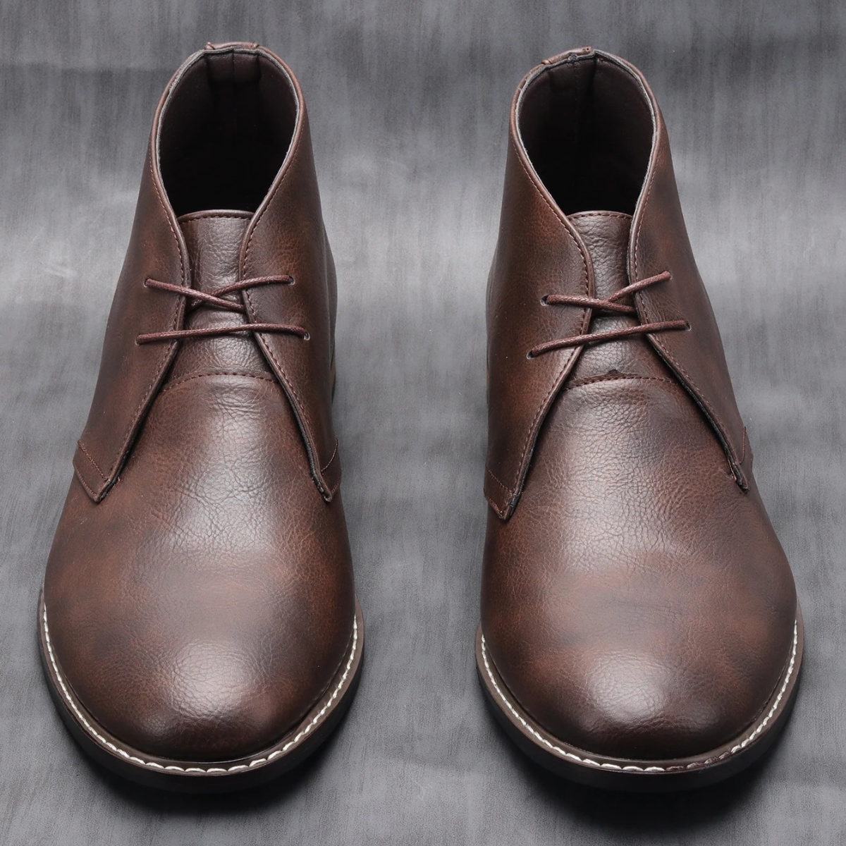 Men's Vintage Ankle Boots Brown Leather