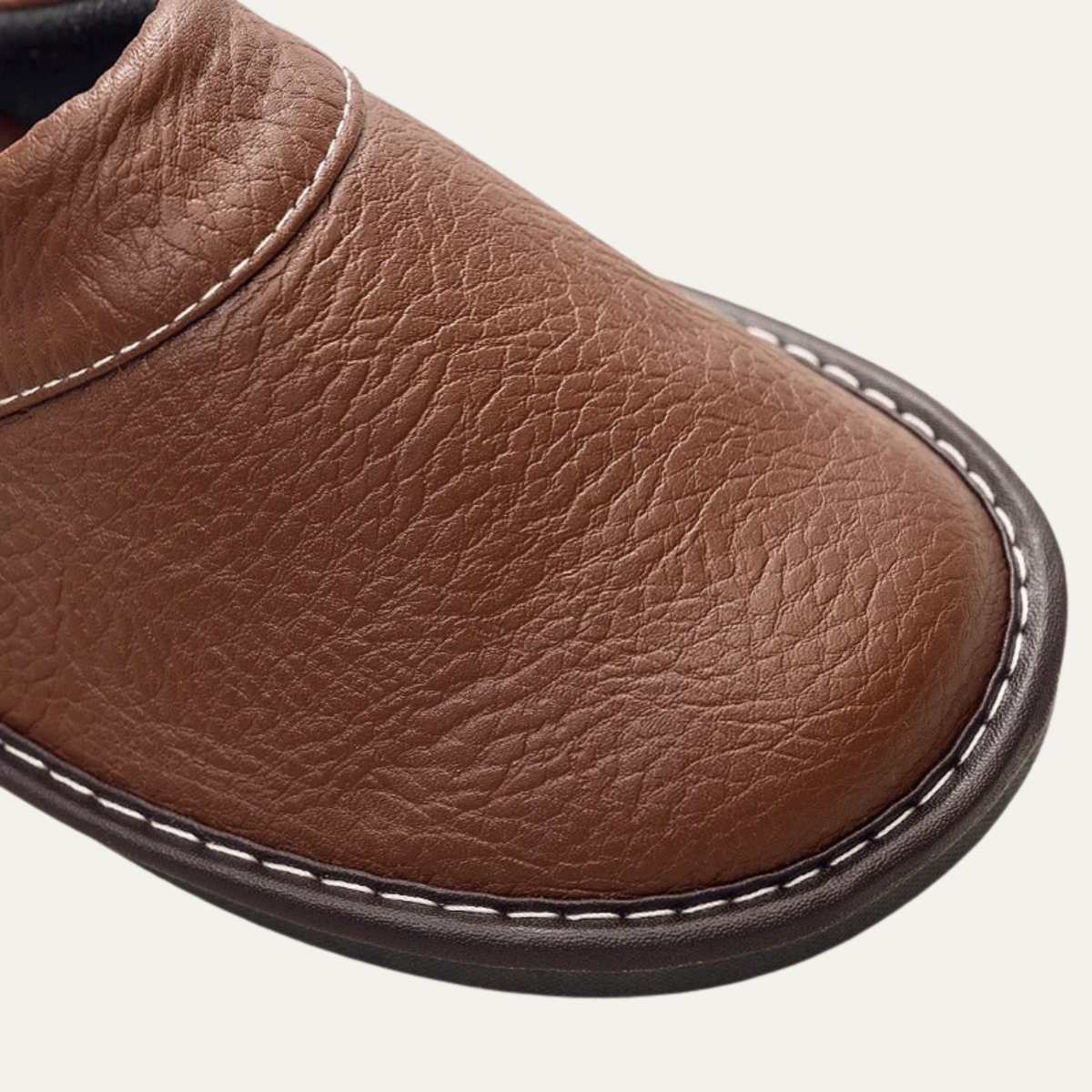 Men's Soft Leather Indoor Slippers
