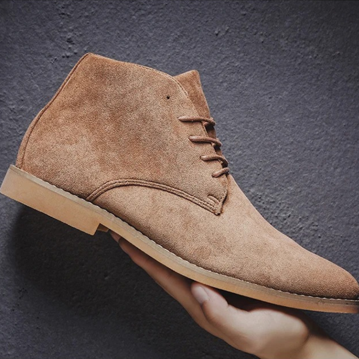 Men's Suede Ankle Boots Lace Up Casual Brown