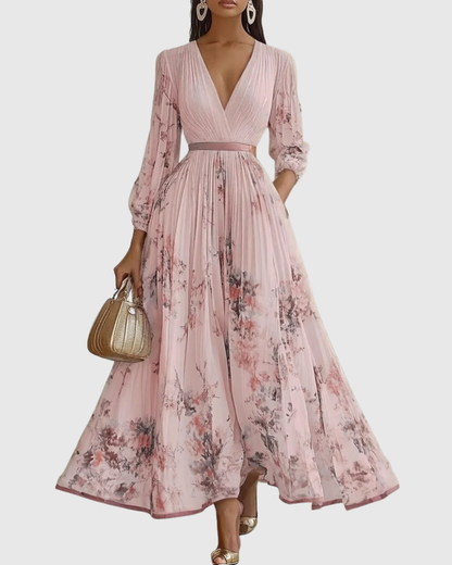 Elegant Floral Sleeveless Midi Dress for Women
