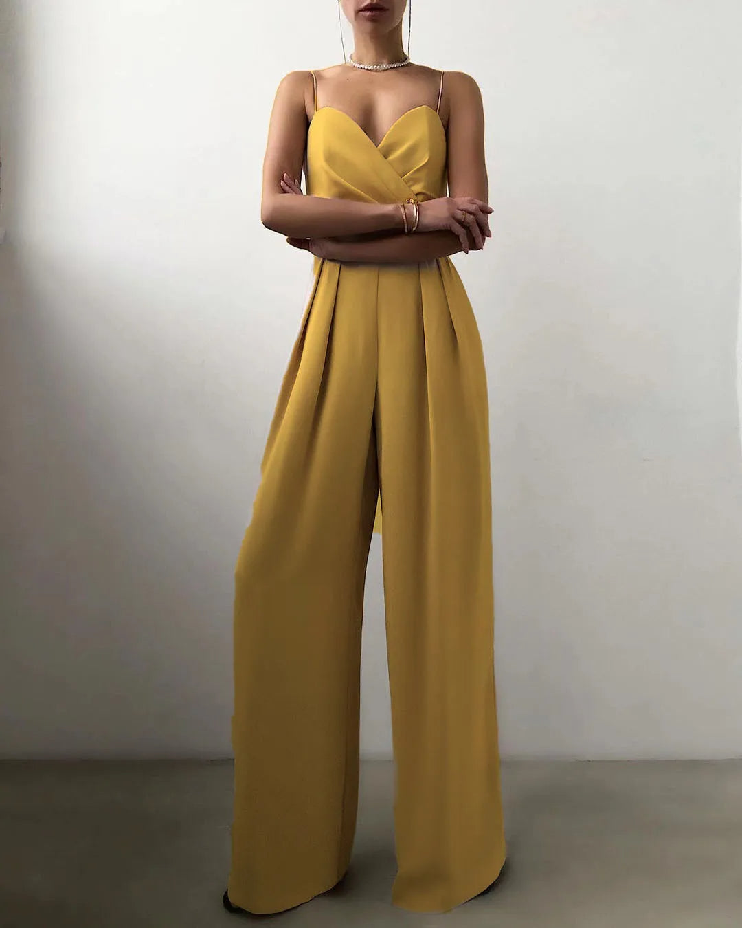 Women's Sleeveless Jumpsuit High Waist Wide Leg