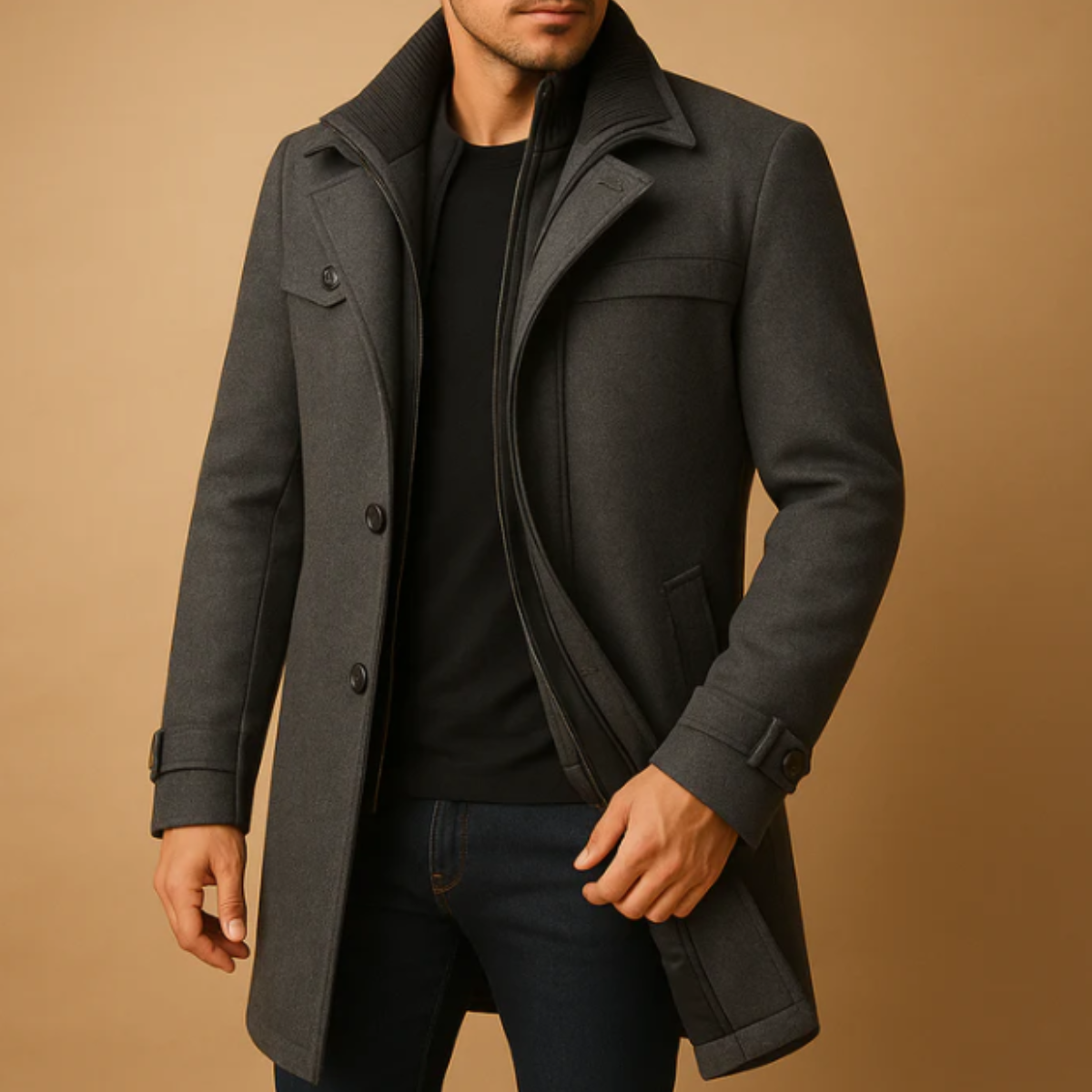 Warwick Men's Winter Coat Warm Adjustable Cuff