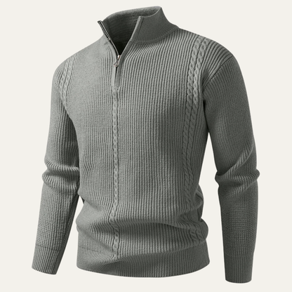 Men's Half Zip Knit Sweater Stand Collar Ashbury