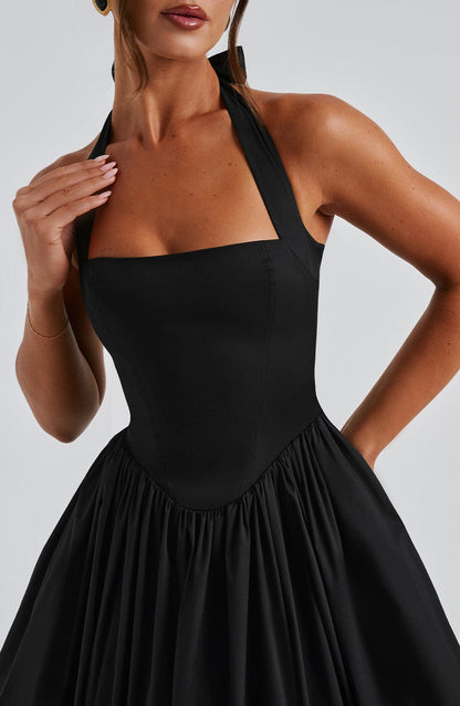 Women's Midi Dress Halter Neck Tulle Skirt