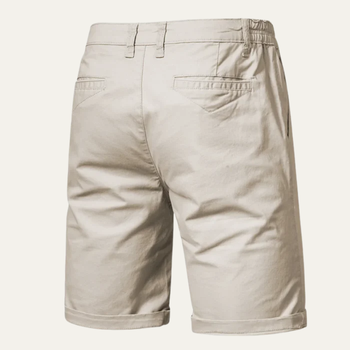 Men's Cotton Summer Shorts Flat Front Beige