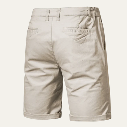 Men's Cotton Summer Shorts Flat Front Beige