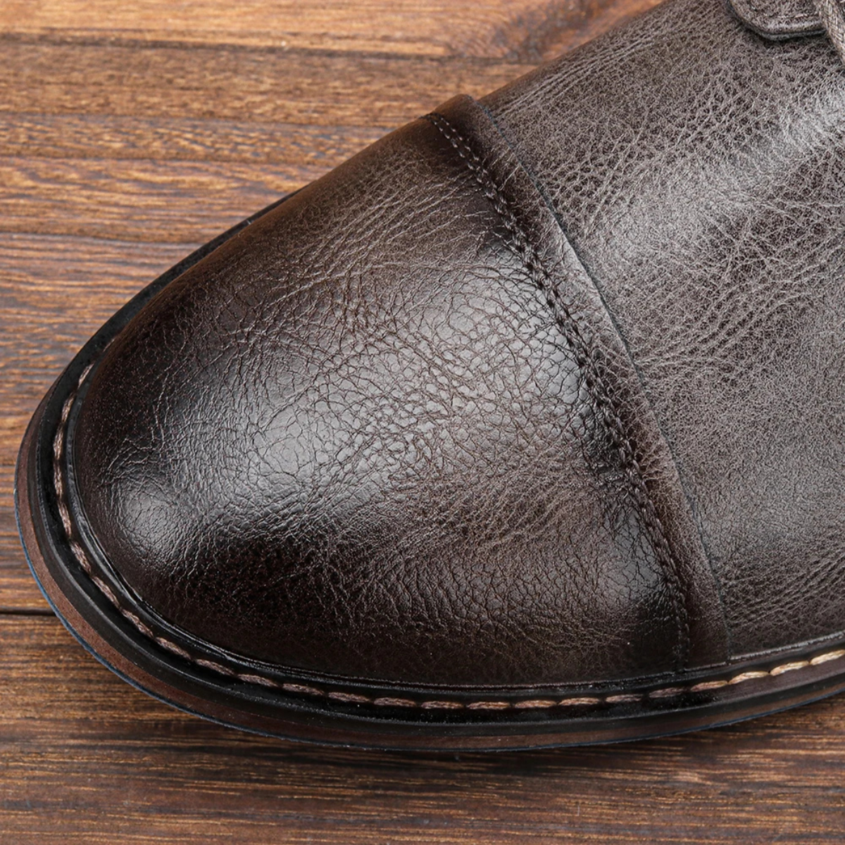Men's Leather Oxford Shoes Lace Up Brown