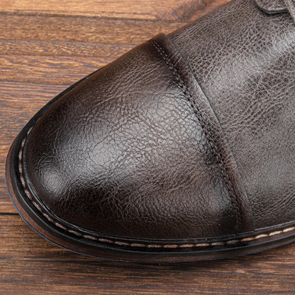 Men's Leather Oxford Shoes Lace Up Brown