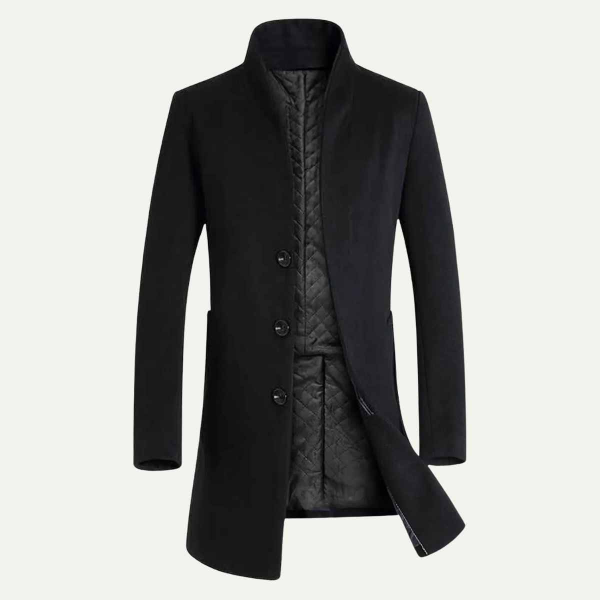 Men's Wool Blend Single Breasted Trench Coat