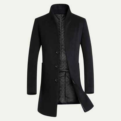 Men's Wool Blend Single Breasted Trench Coat