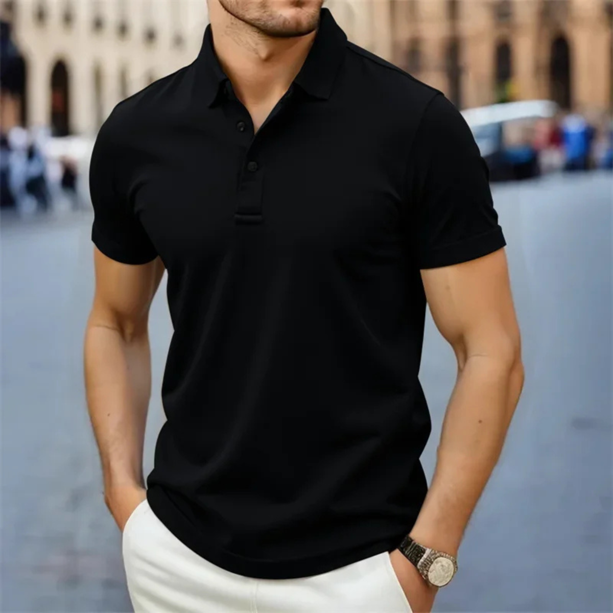 Men's Classic Short Sleeve Polo Shirt Cotton