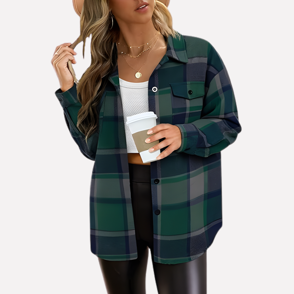 Women's Plaid Flannel Shirt Jacket