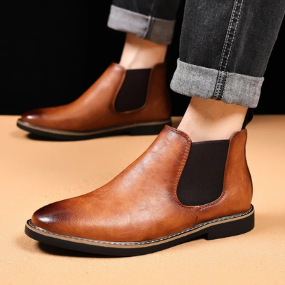 Men's Leather Chelsea Boots Classic Brown
