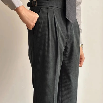 Oakwood Men's Corduroy Pants High Waisted Adjustable Waist - VibreMode