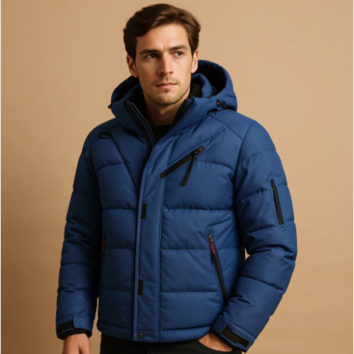 Huntington Men's Puffer Parka Jacket Detachable Hood