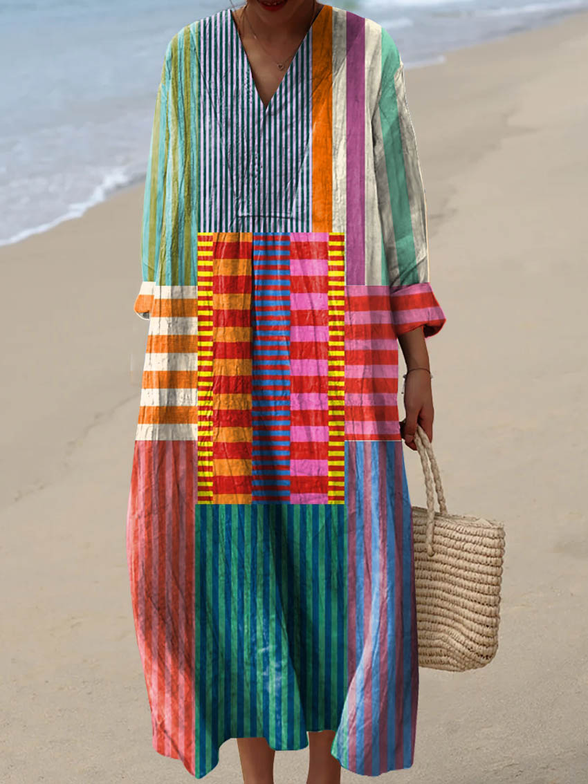 Colorful Ethnic Print Maxi Dress - VibreMode