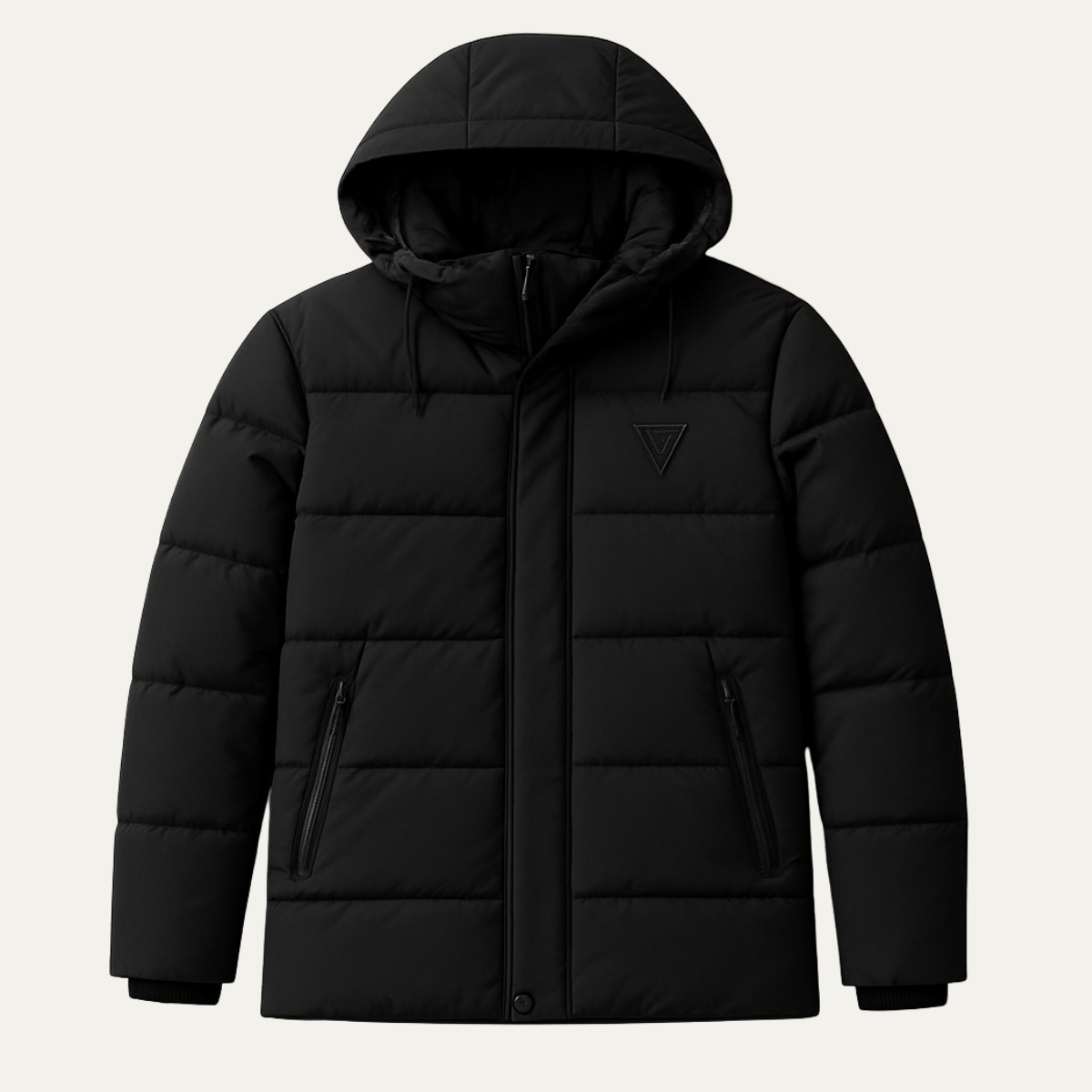 Men's Hooded Puffer Parka Waterproof Padded Multi-Pocket