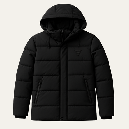 Men's Hooded Puffer Parka Waterproof Padded Multi-Pocket
