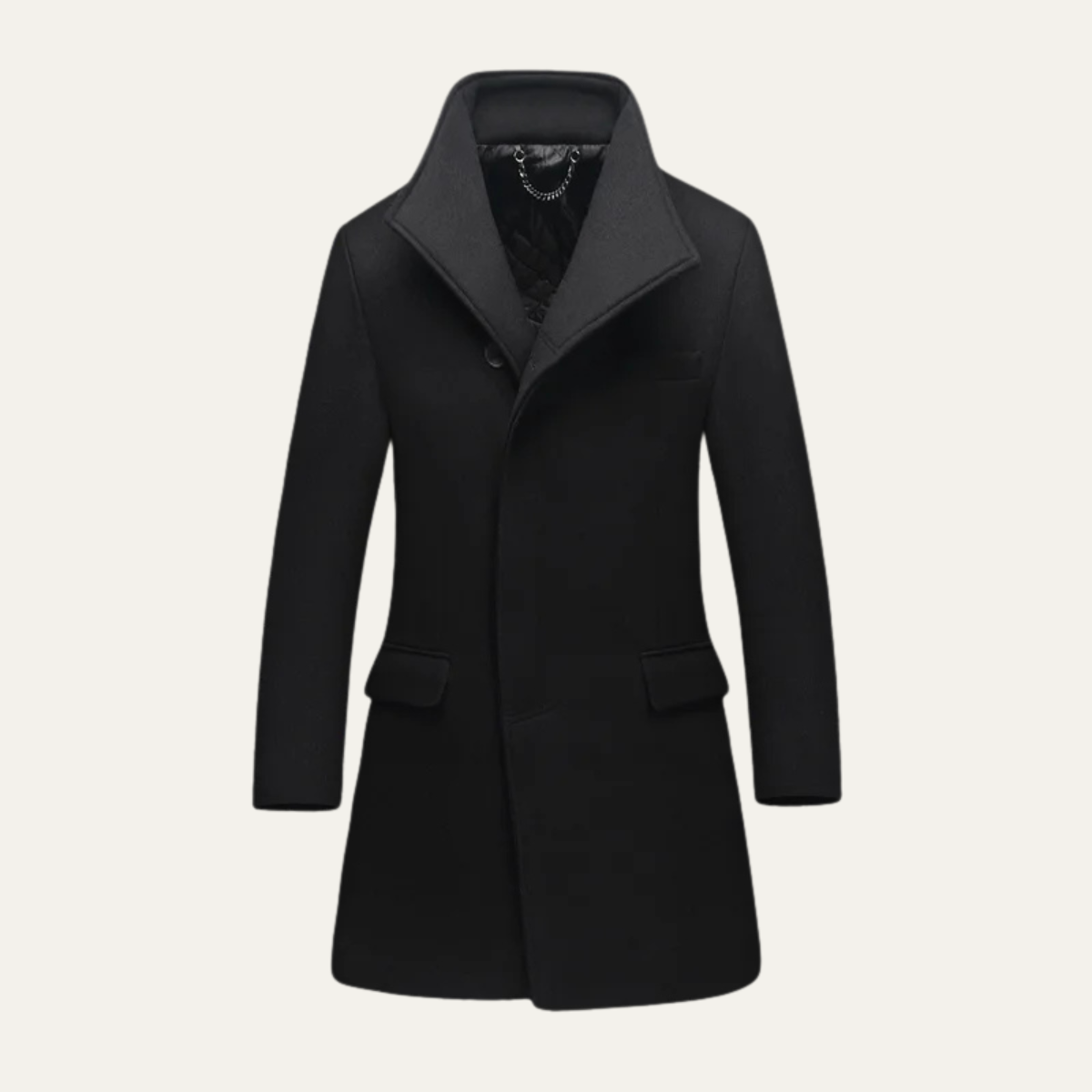 Men's Single Breasted Wool Winter Jacket
