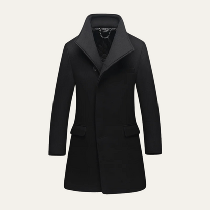 Men's Single Breasted Wool Winter Jacket