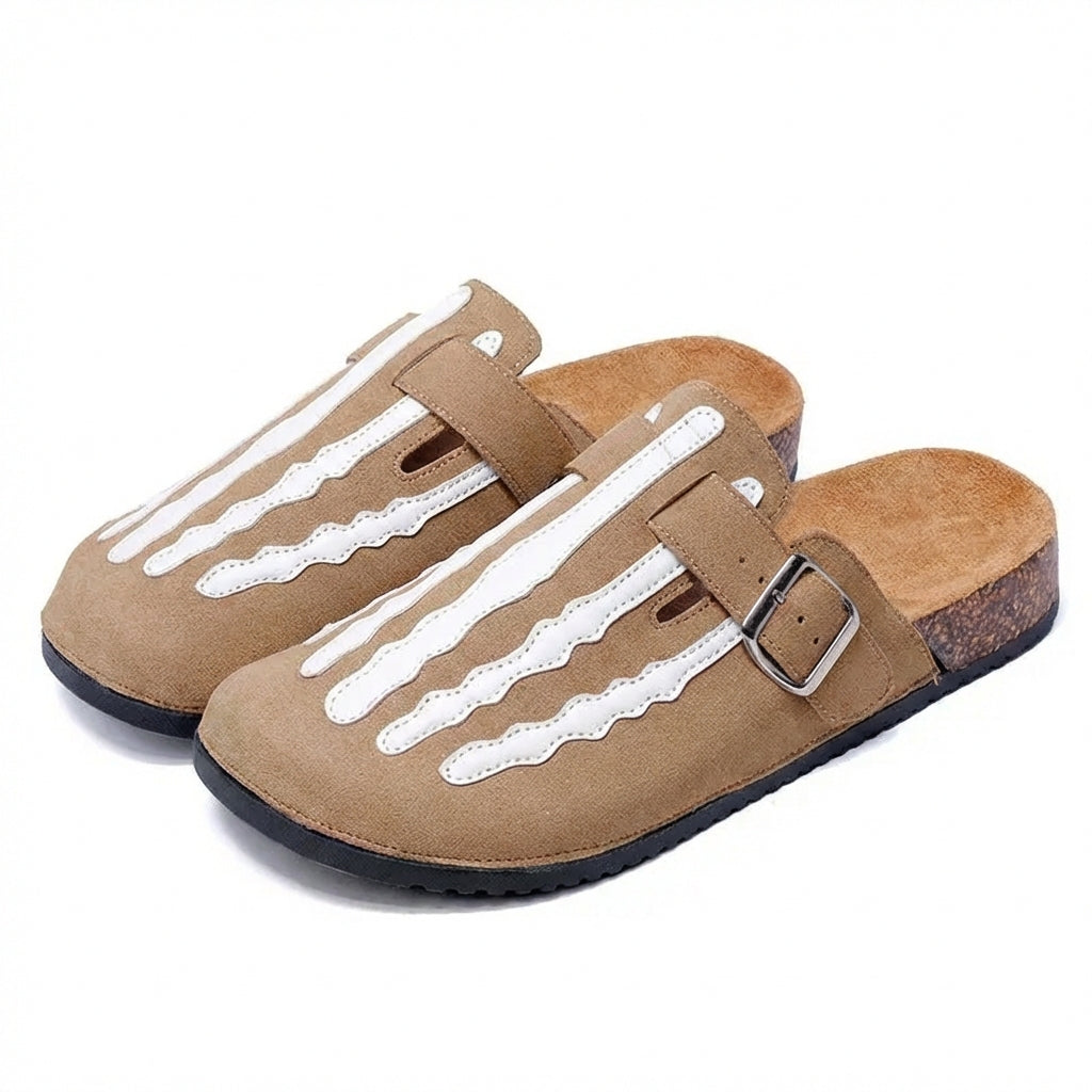 Striped Cork Clogs for Men – Stylish & Comfortable Footwear Caliboot
