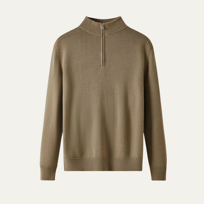 Men's Merino Wool Quarter Zip Sweater - VibreMode