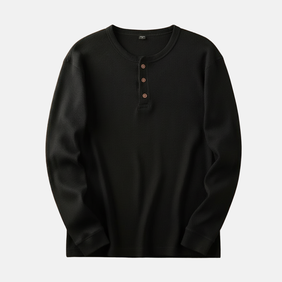 Ribbed Relaxed Fit Henley Shirt for Men – Casual Comfort & Style Caliboot