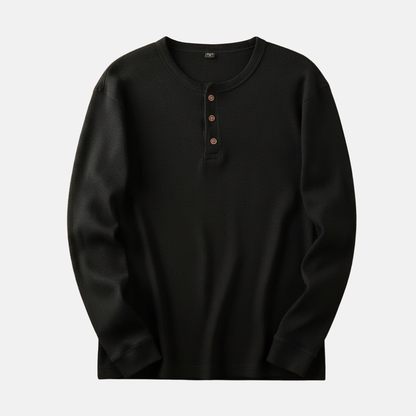 Ribbed Relaxed Fit Henley Shirt for Men – Casual Comfort & Style Caliboot