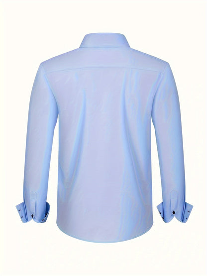 Men's Long Sleeve Button Down Shirt Contrast Trim