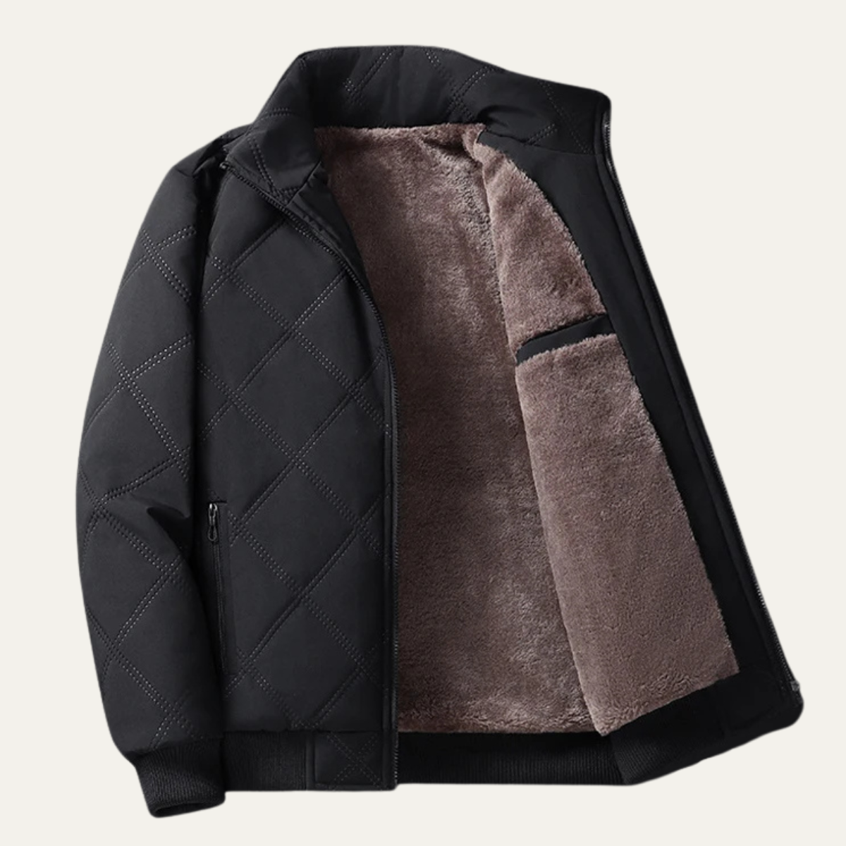 Men's Padded Quilted Fleece Jacket