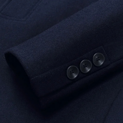 Men's Single Breasted Wool Winter Jacket