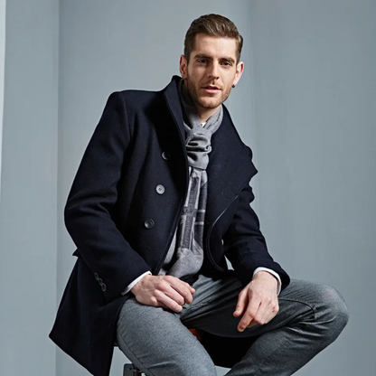 Men's Single Breasted Wool Winter Jacket