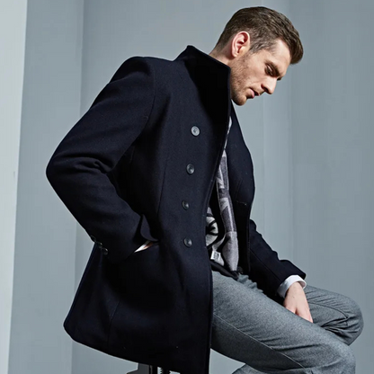 Men's Single Breasted Wool Winter Jacket