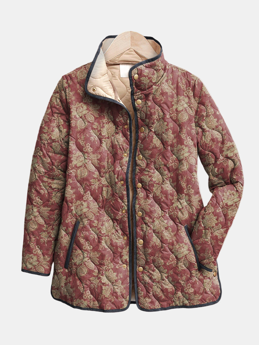 Vintage Flower Pattern Coat - VibreMode