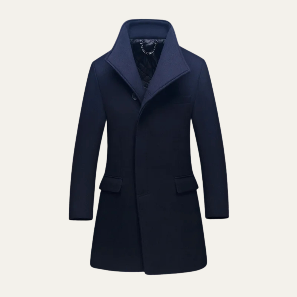 Men's Single Breasted Wool Winter Jacket - VibreMode