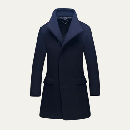 Men's Single Breasted Wool Winter Jacket - VibreMode