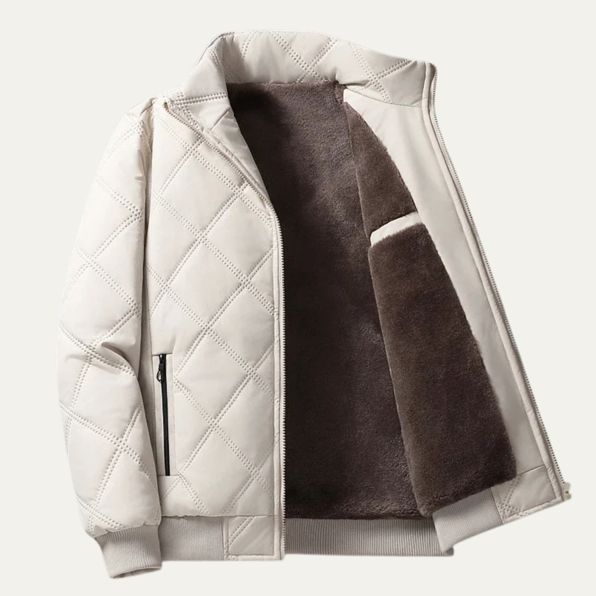 Men's Padded Quilted Fleece Jacket - VibreMode