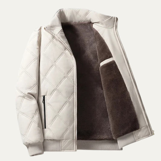Men's Padded Quilted Fleece Jacket - VibreMode