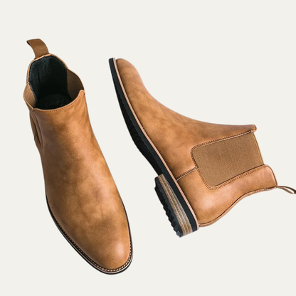 Alderton Men's Chelsea Boots Smart Casual Leather Black