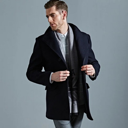 Men's Single Breasted Wool Winter Jacket