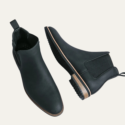 Alderton Men's Chelsea Boots Smart Casual Leather Black