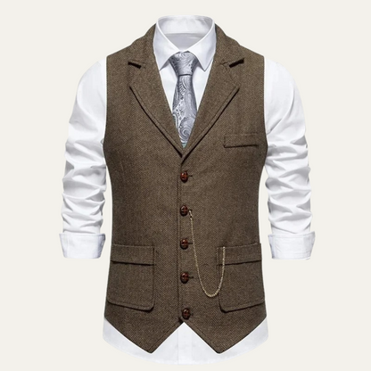 Men's Classic Tweed Waistcoat - VibreMode
