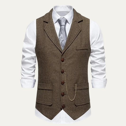 Men's Classic Tweed Waistcoat - VibreMode