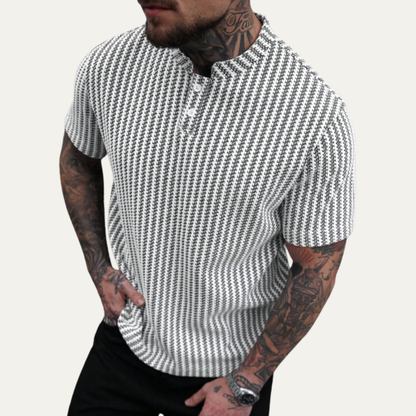 Men's Textured Polo Shirt Casual Summer