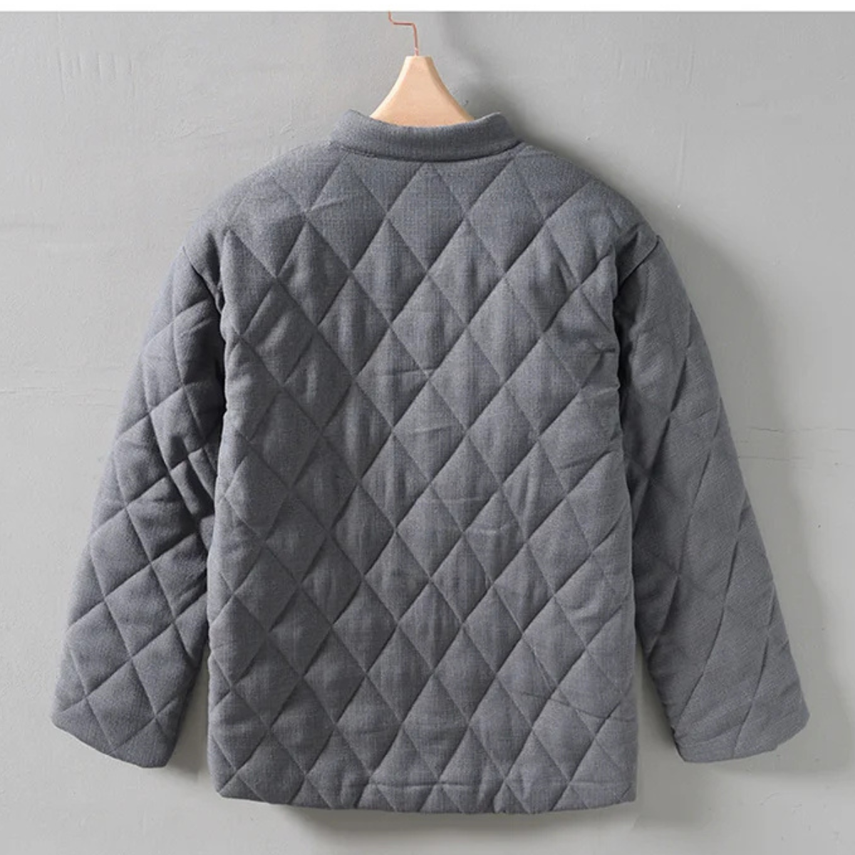 Men's Quilted Padded Jacket Vintage Stand Collar