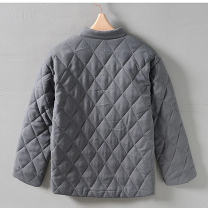 Men's Quilted Padded Jacket Vintage Stand Collar