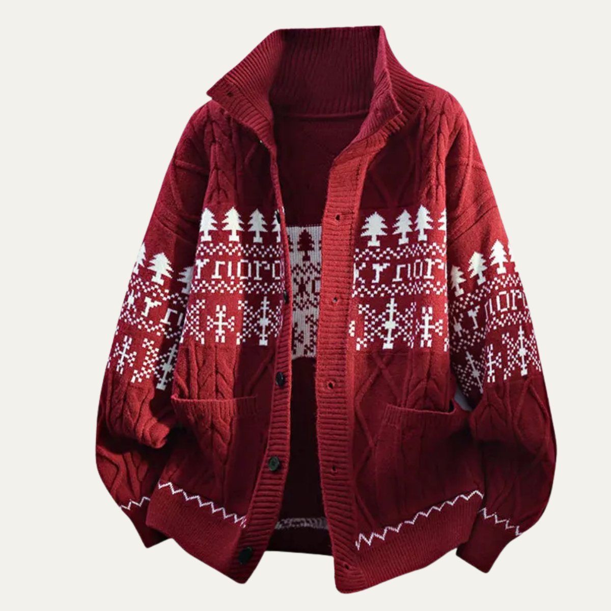 Men's Nordic Pattern Knitted Jacket